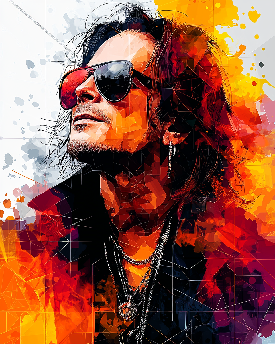 Geometric Vector Art of Ozzy Osbourne