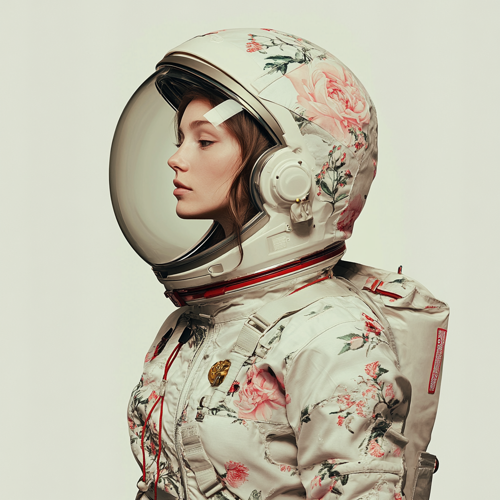 Georgia O'Keeffe-inspired female astronaut in ultra HD