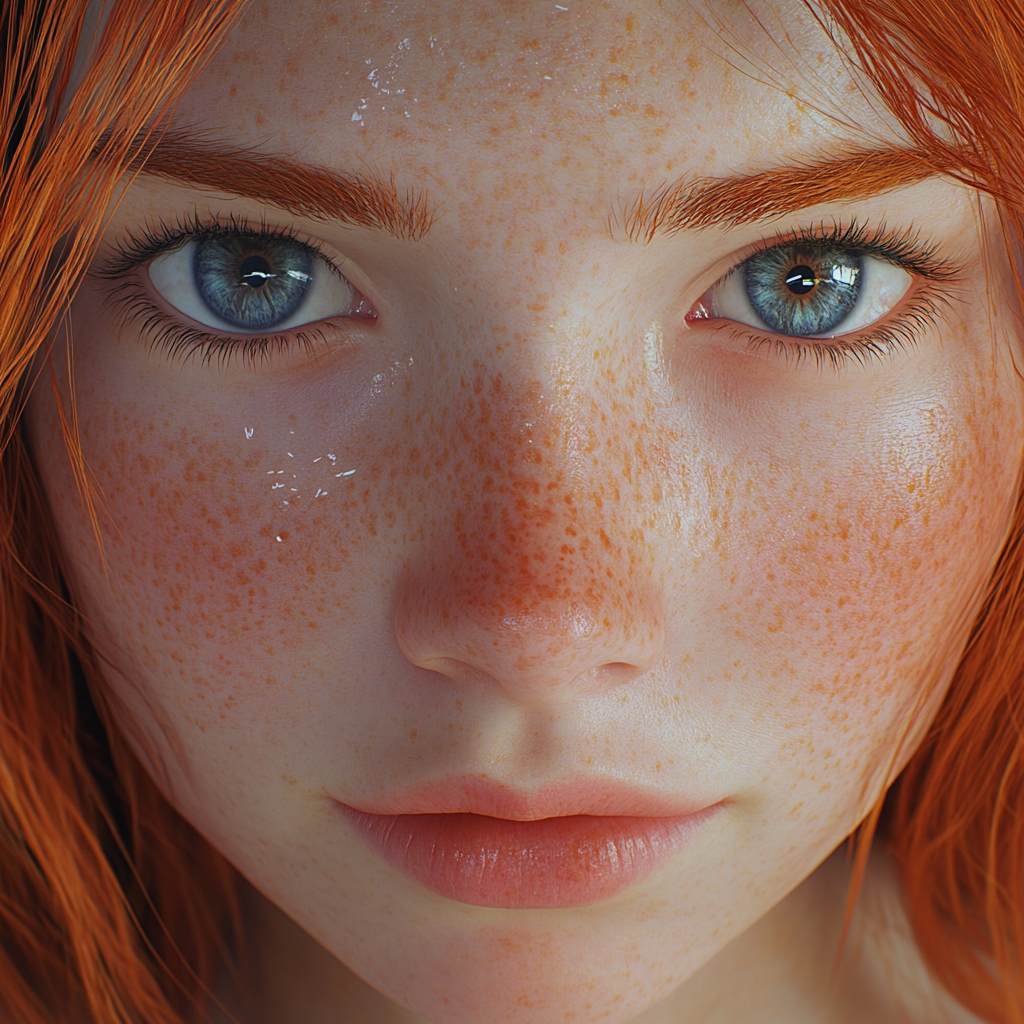 Girl with Different Eyes: Realistic High-Resolution Portrait