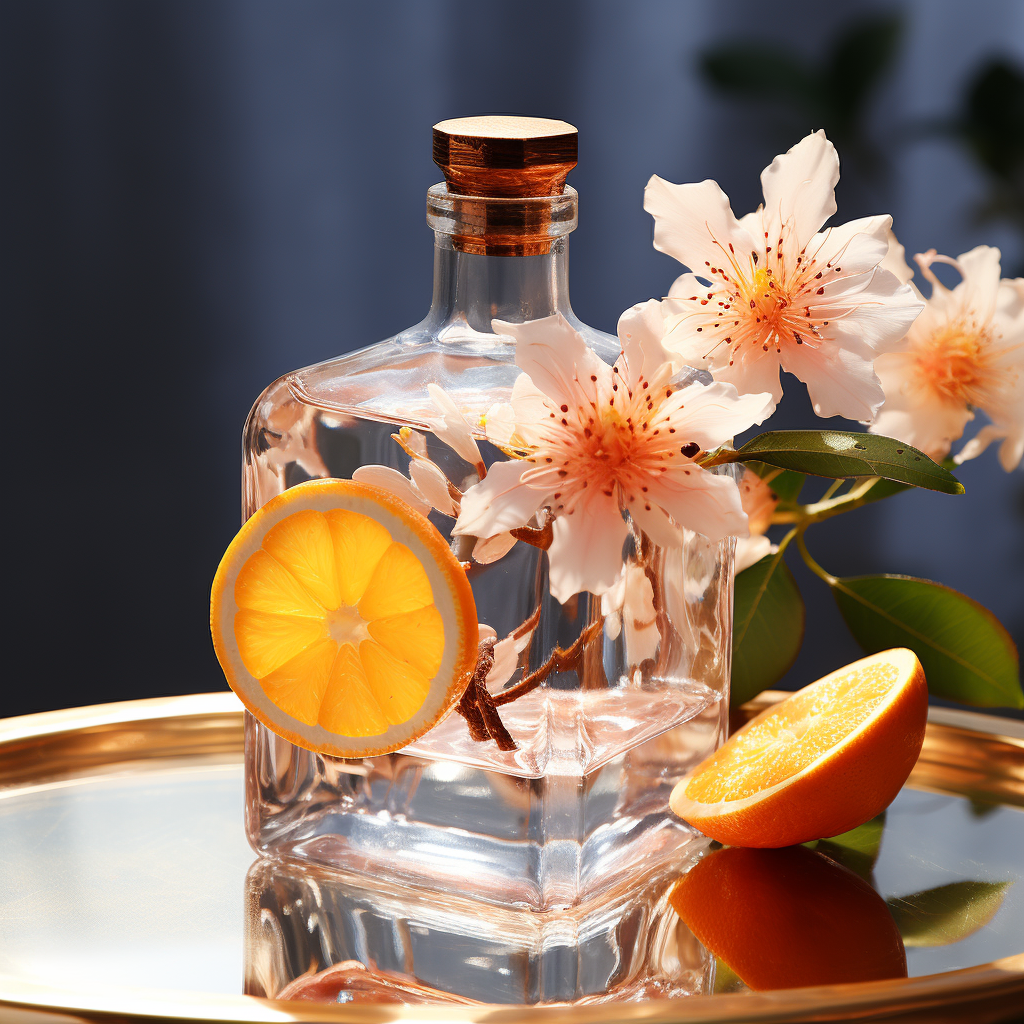 Aromatherapy plant flowers with glass texture