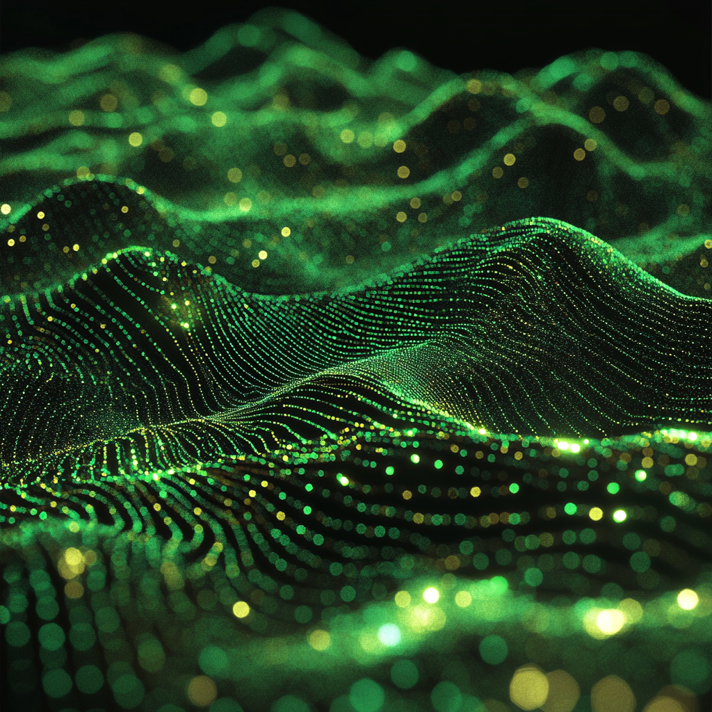 Glowing Green Neural Network: Digital Wave