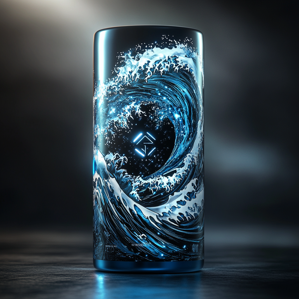 Glowing XRP candle label with futuristic vibe