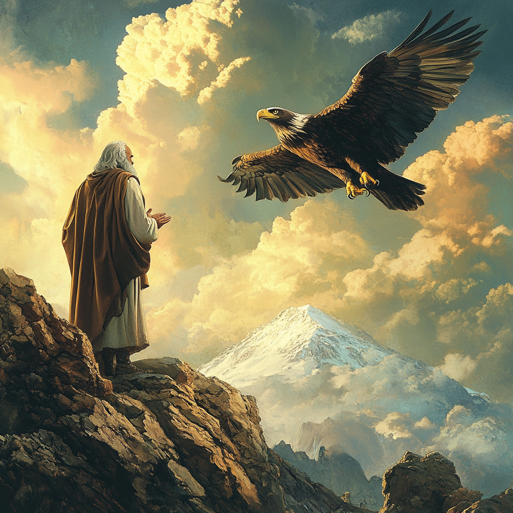 God speaks to Moses, reminds Israelites, eagle symbolizes.