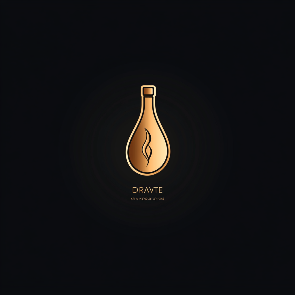 Golden 'Dravite' Logo: Luxury Alcoholic Beverage Brand Design