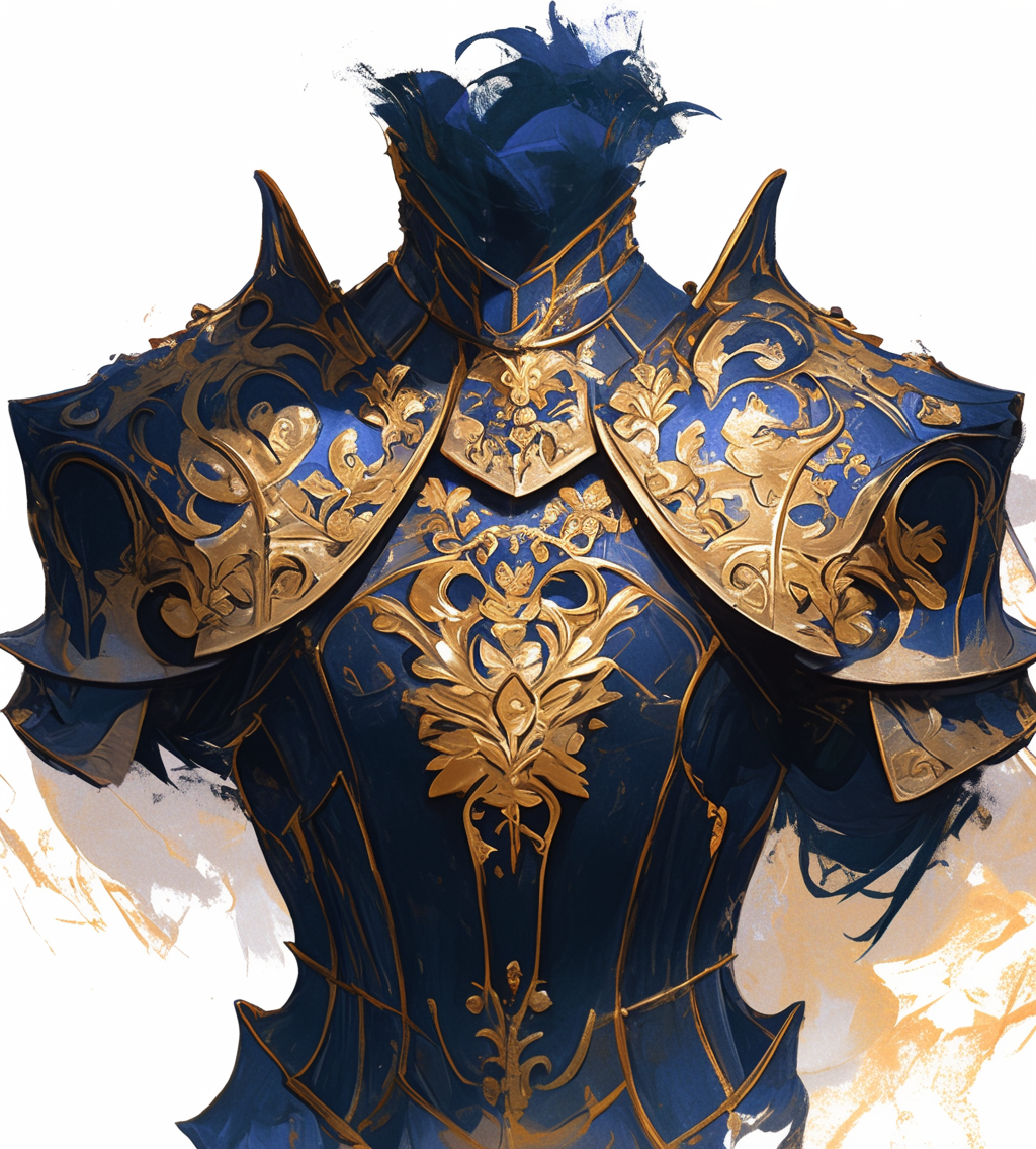 Golden and Blue Armor for Dungeons & Dragons Character.