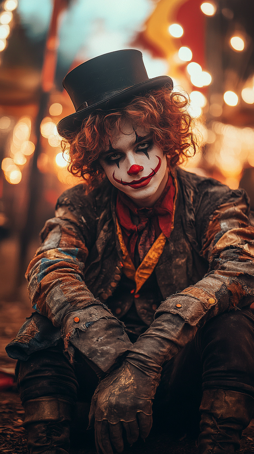 Gothic Circus Clown: Mysterious and Eerie Atmosphere