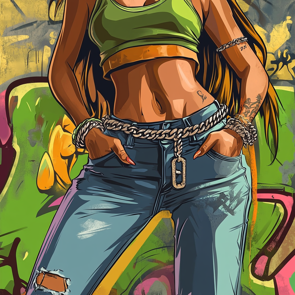 Graffiti art style iPhone wallpaper with 2000s girl fashion