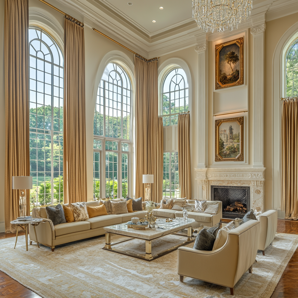 Grand, Luxurious Living Room in a Mansion