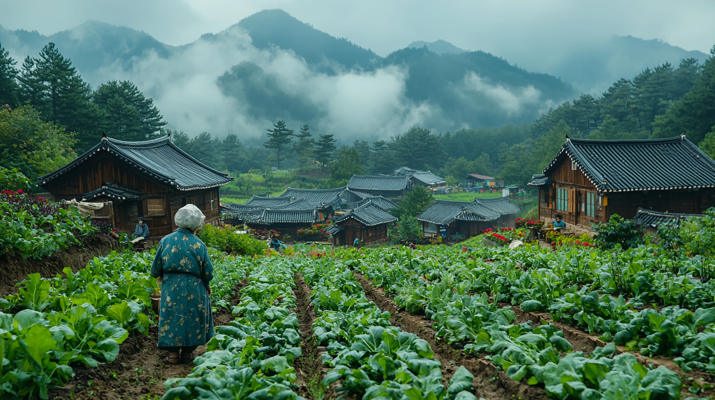 Grandmother Growing Vegetables in Gangwon-do, Korea Photo