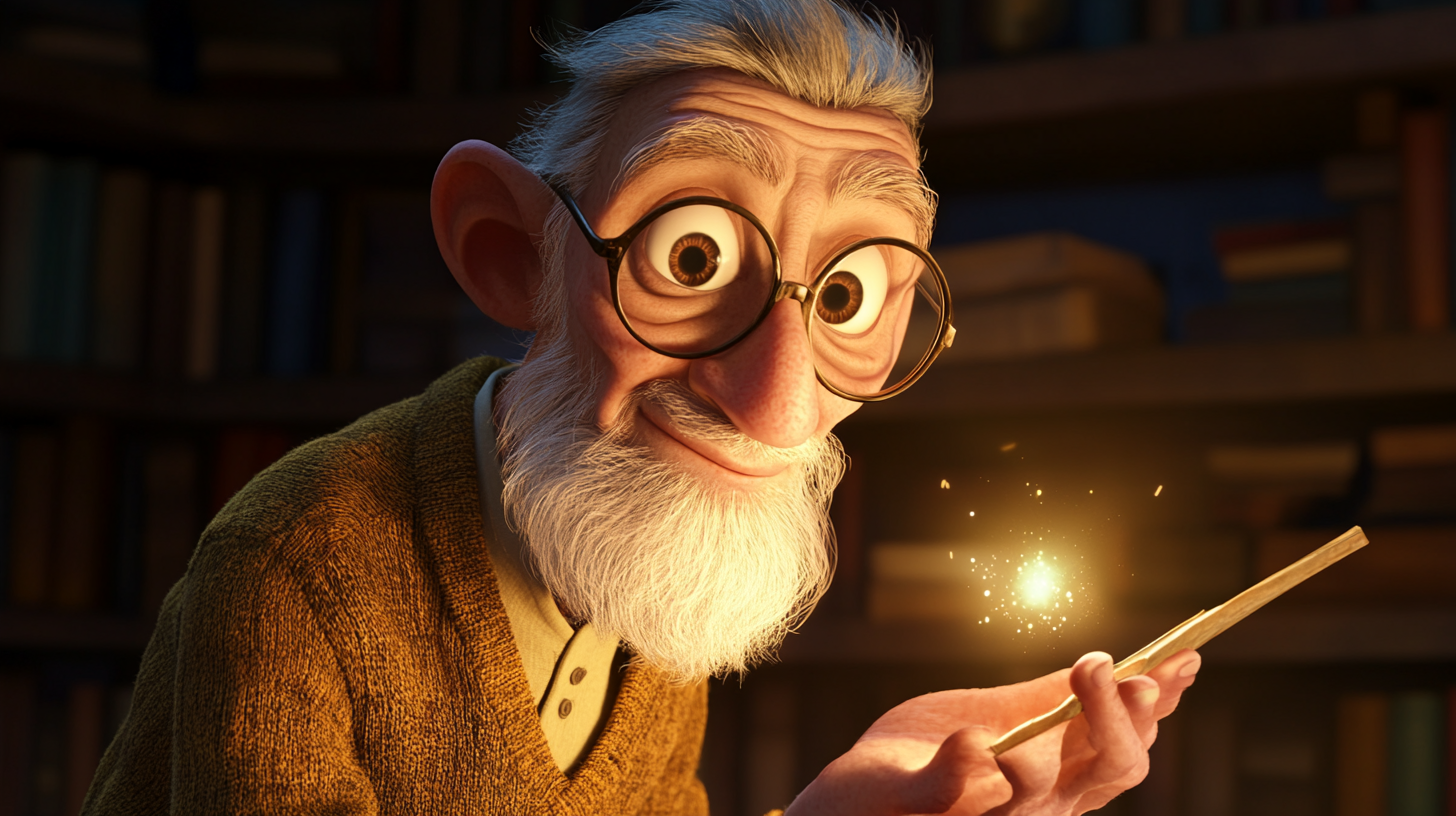 Grandpa explains magic responsibility with warm, wise tone.