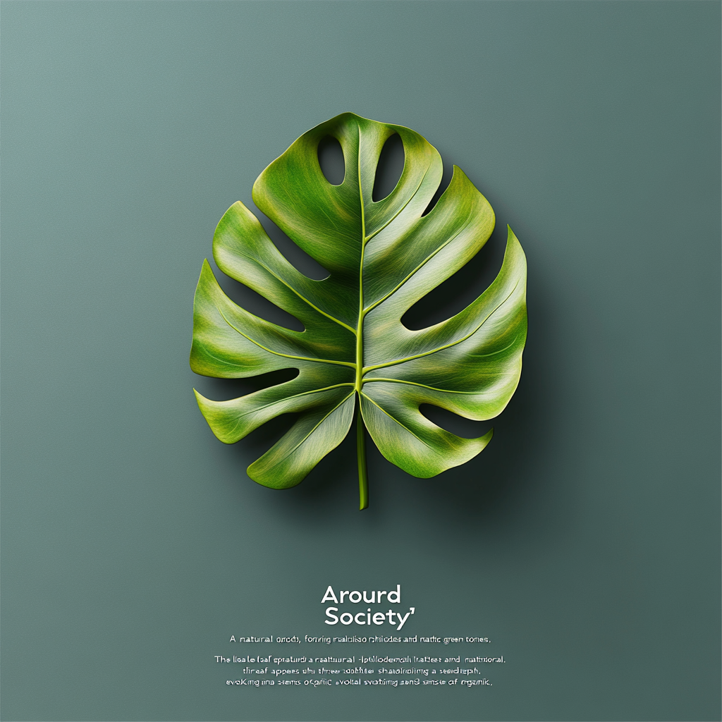 Green 3D leaf logo for 'Aroid Society' brand.