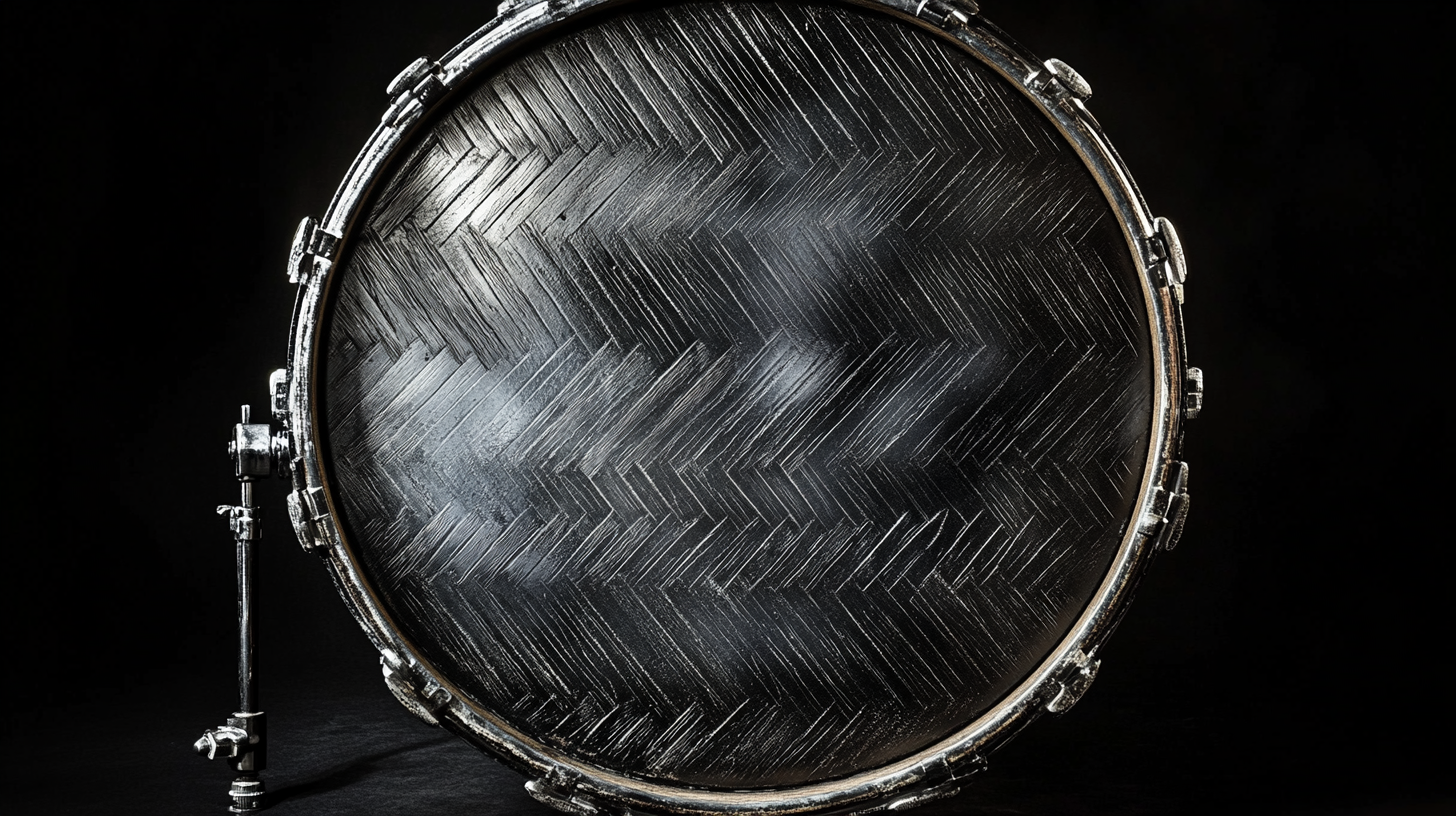 Grunge Bass Drum with Blank Logo Spot, High-Resolution Product Shot