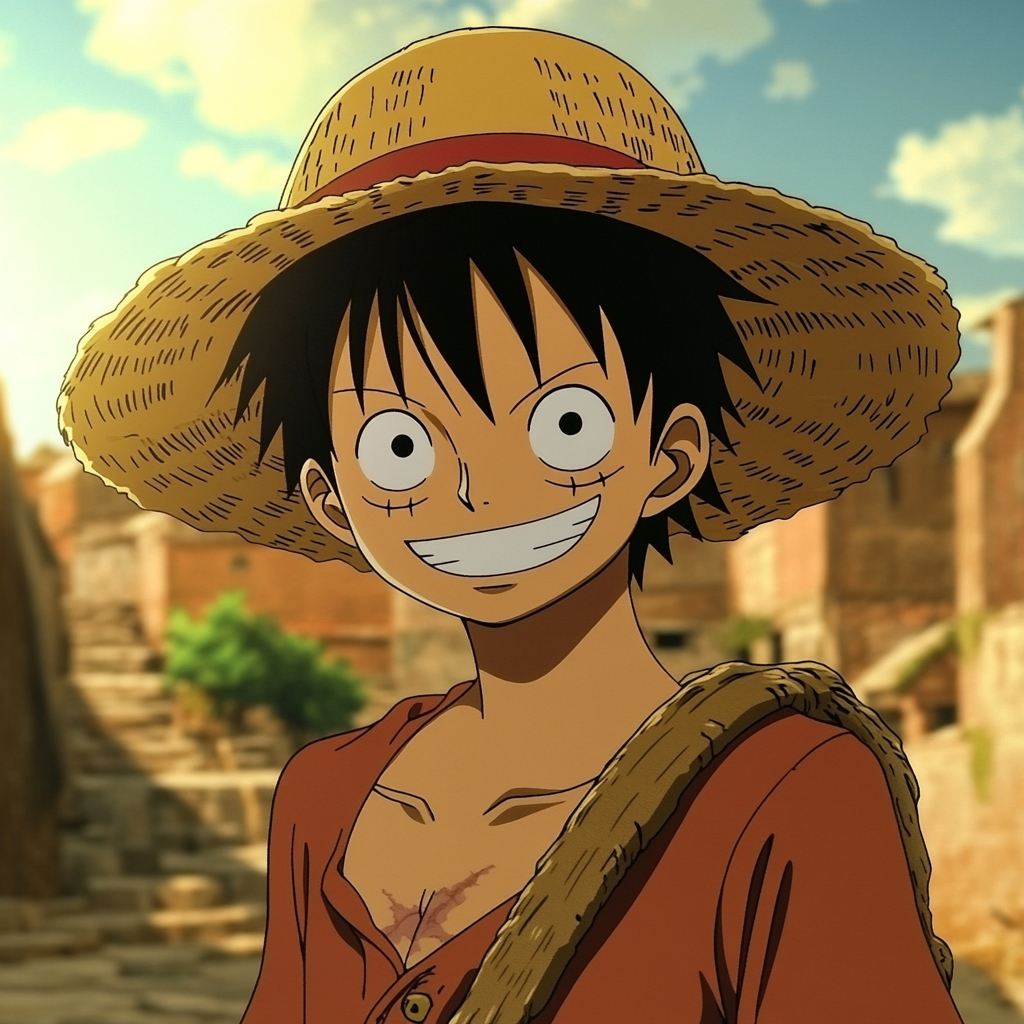 Handsome captain with straw hat and scar.