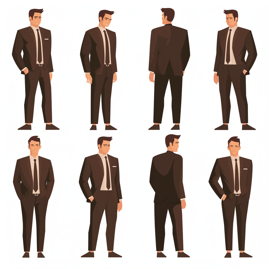 Handsome man in business suit smiling, vector illustration.