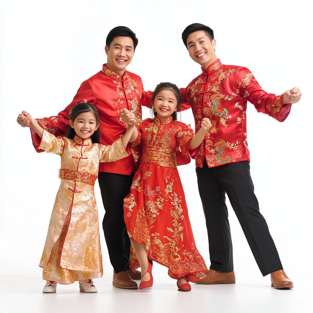 Happy Chinese Filipino family celebrating Chinese New Year together.