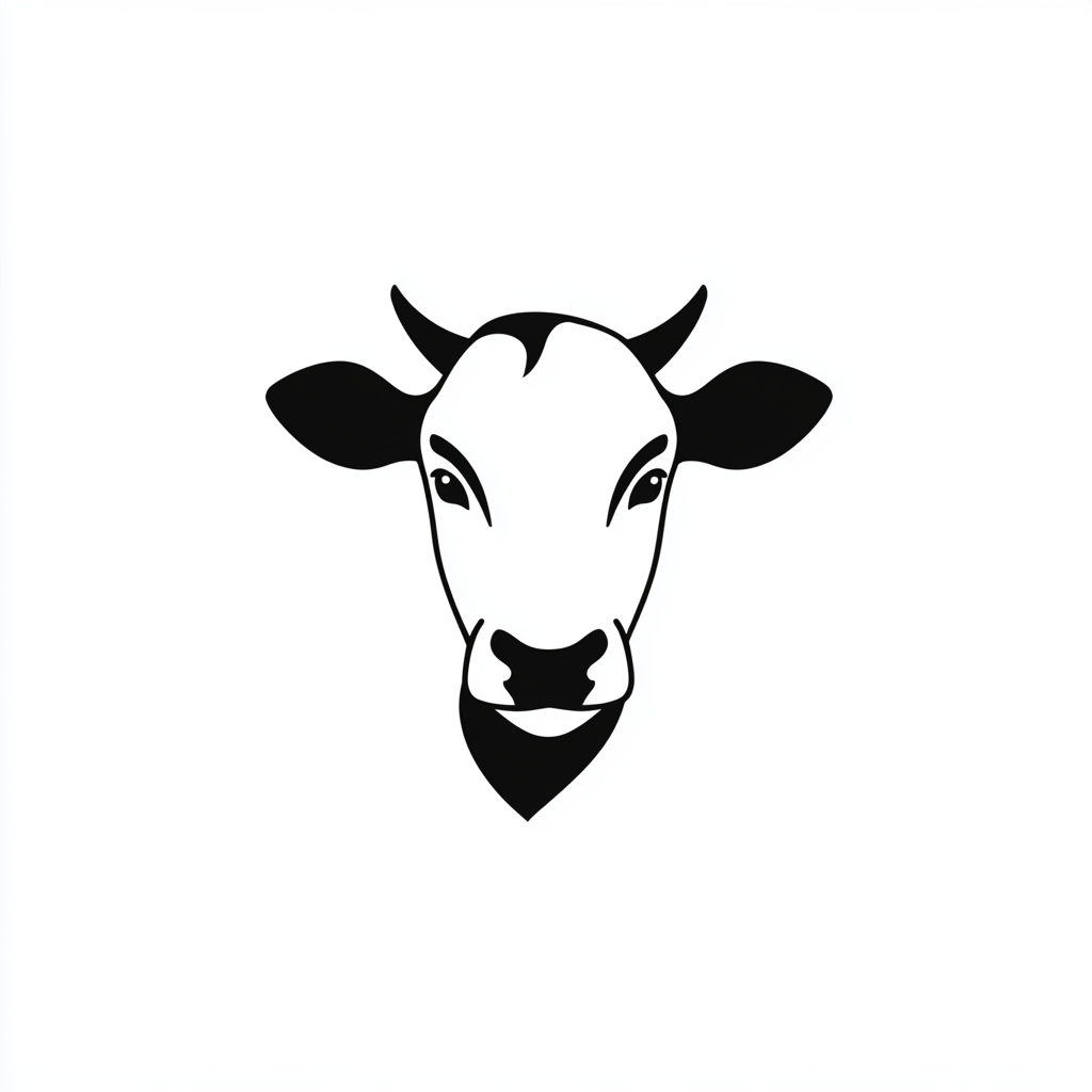 Happy Holstein cow icon for VACA logo design.