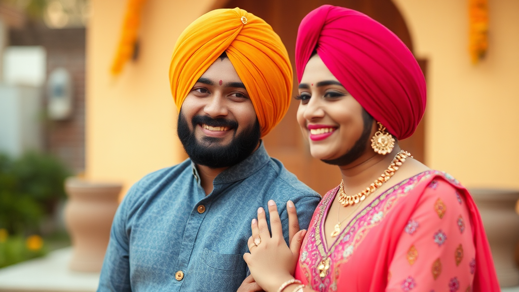 Happy Punjabi couple cinematic photoshoot with Canon Vogue