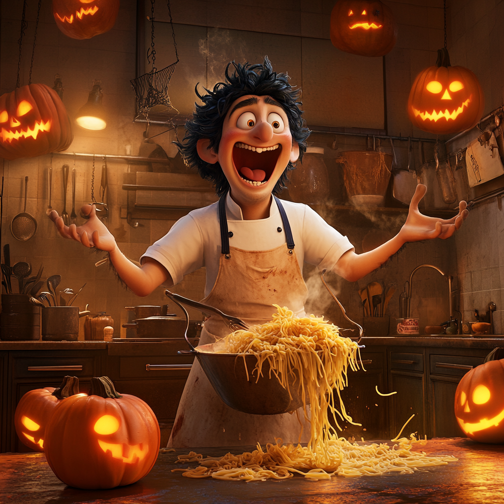 Haunted Kitchen Madness: Italian Chef's Spooky Pasta Adventure