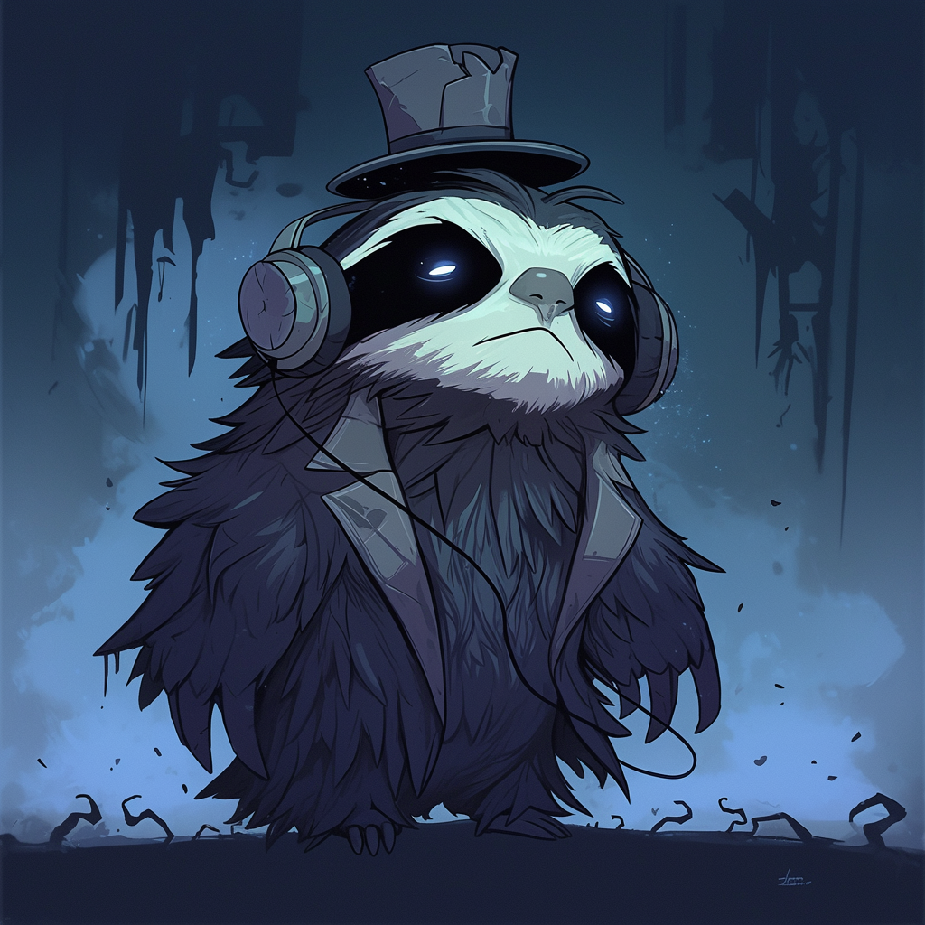 Haunting Chibi Sloth as The Babadook Illustration