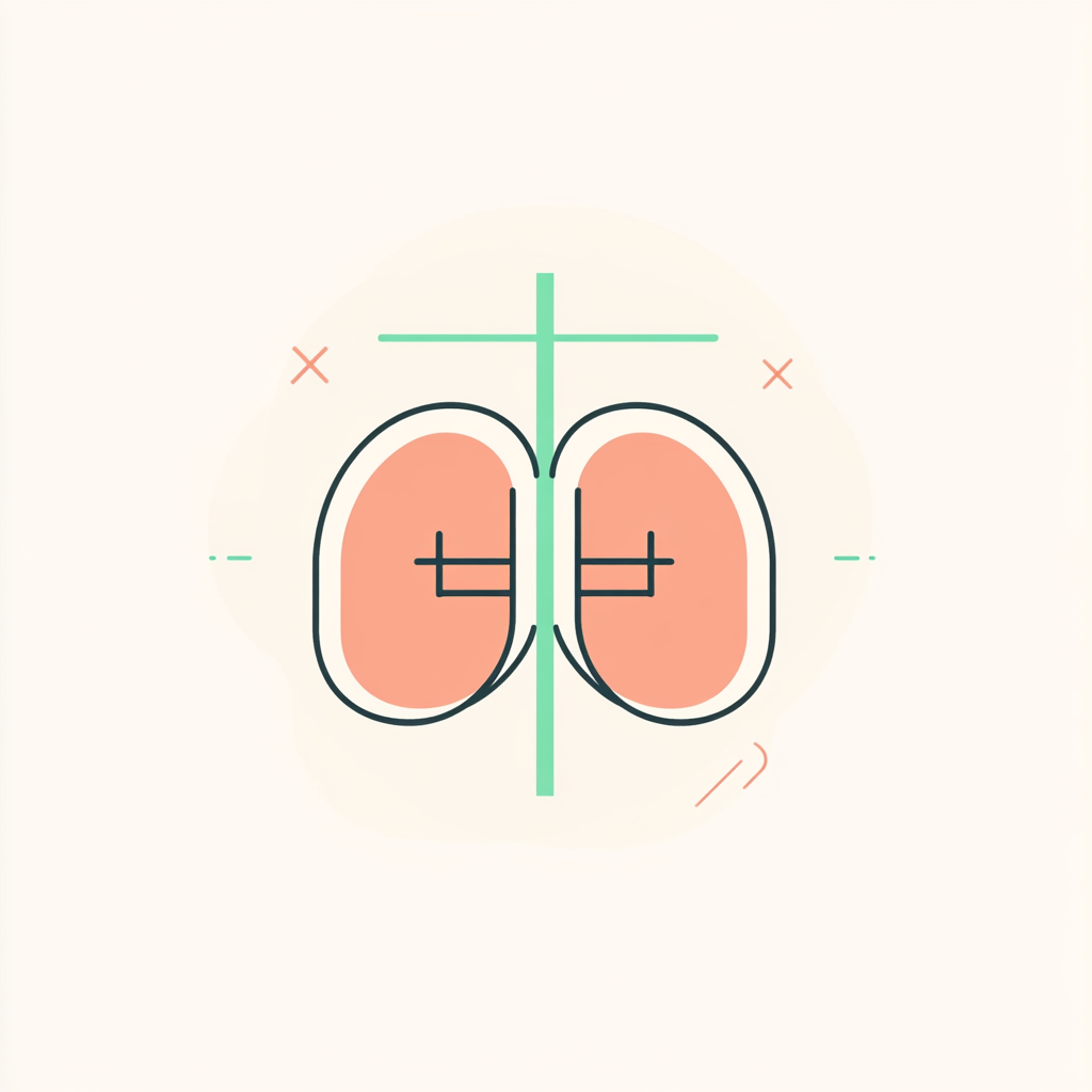 Healthy Lungs Icon in Coral and Mint Green