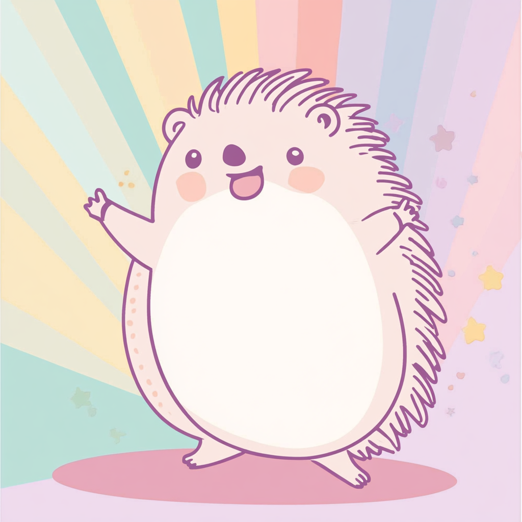 Hedgehog design for cricut machine in pastel colors.