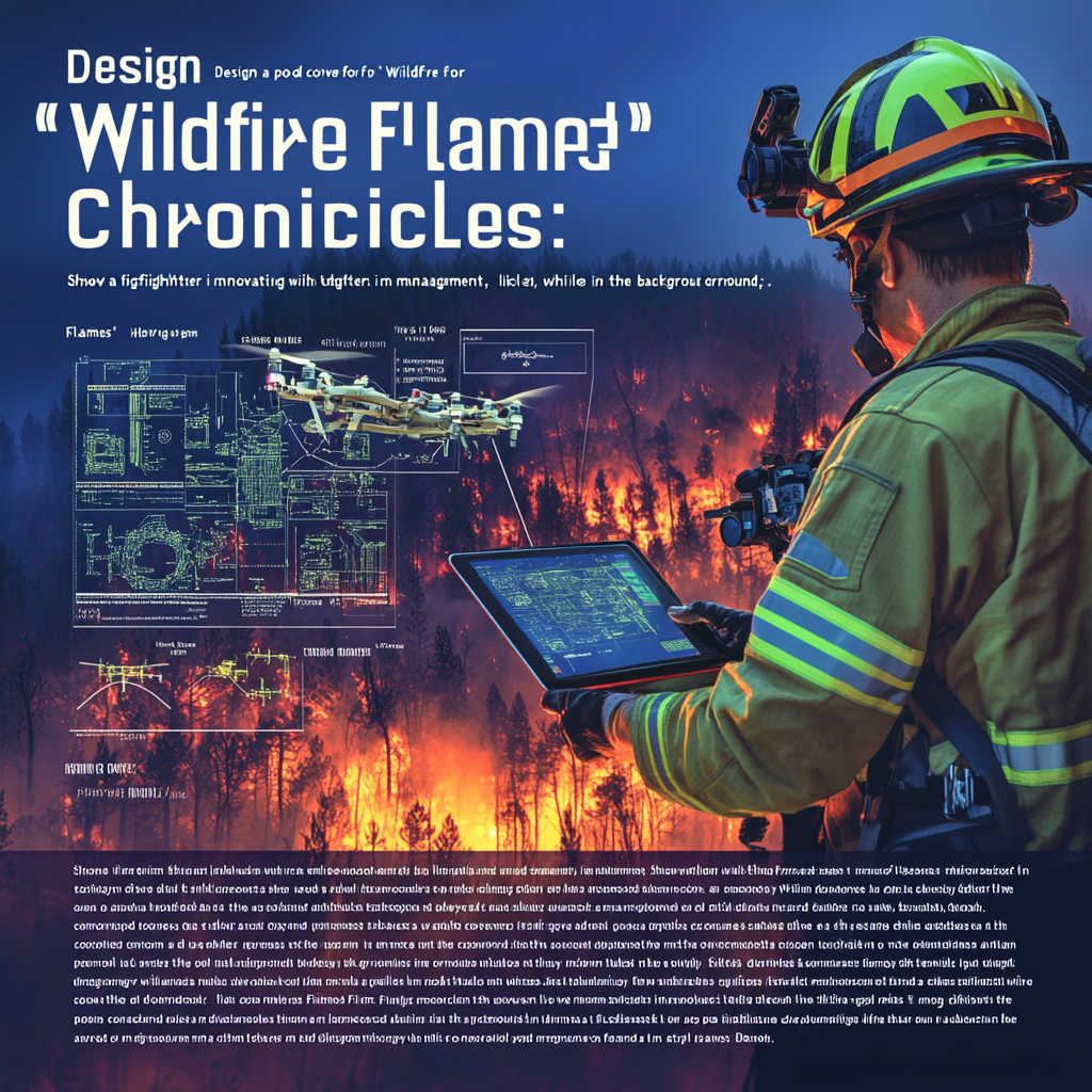 Heroic Firefighter Embracing Technology in Wildfire Management