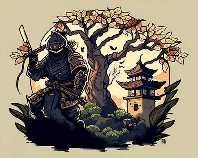 Hidden Ninja vs. Seeking Samurai in Countryside