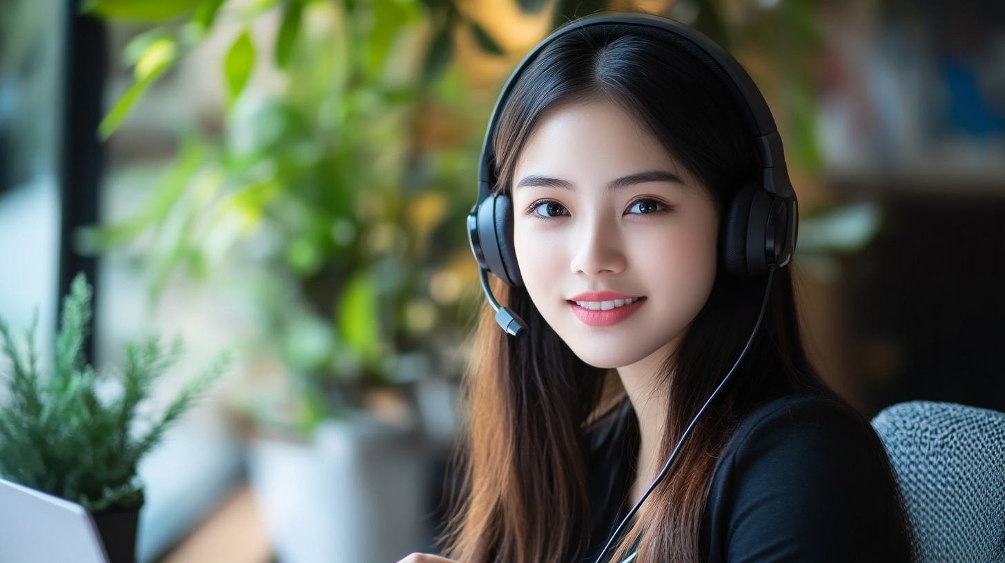 High definition photo of young woman working at laptop.