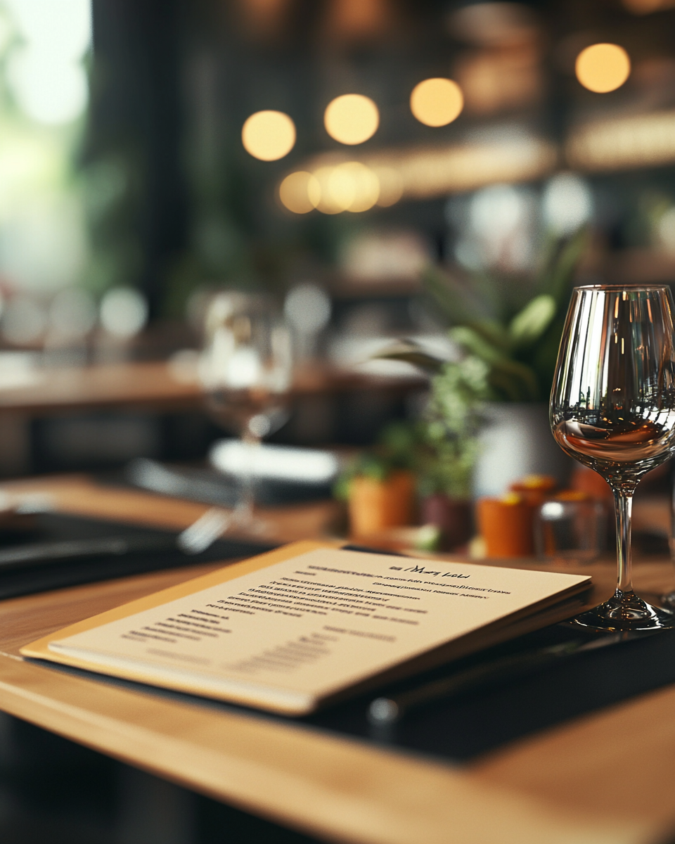 High quality photo of food menu on table.