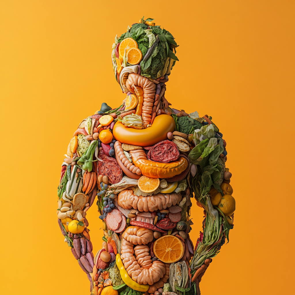 High-quality wide shot of human digestive system.