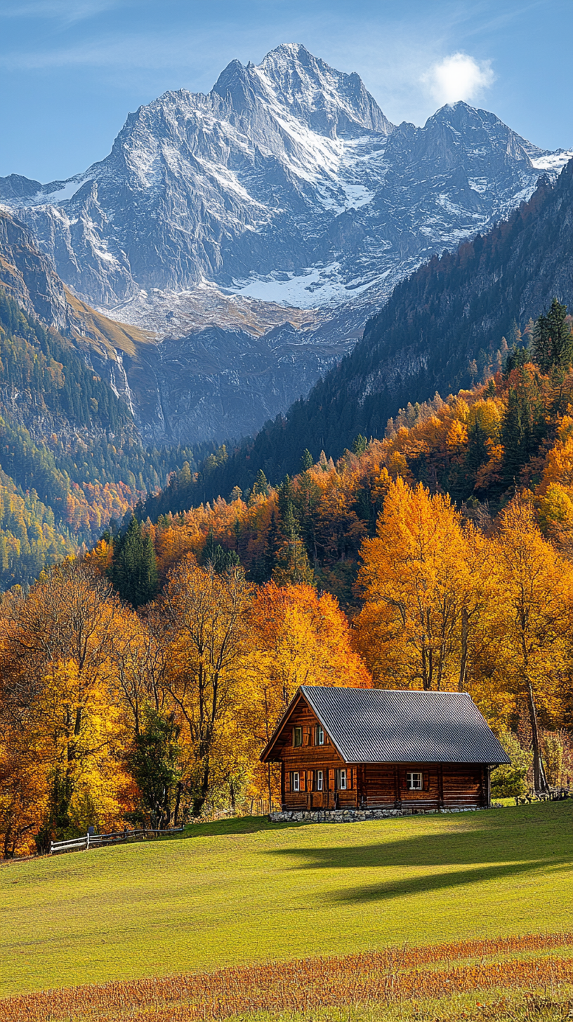 High resolution, colorful image of Swiss waterfall, serene atmosphere.