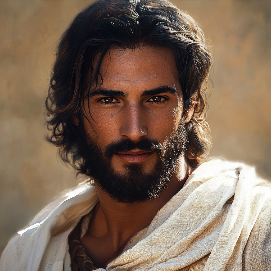 Historically accurate depiction of Jesus with humble attire.