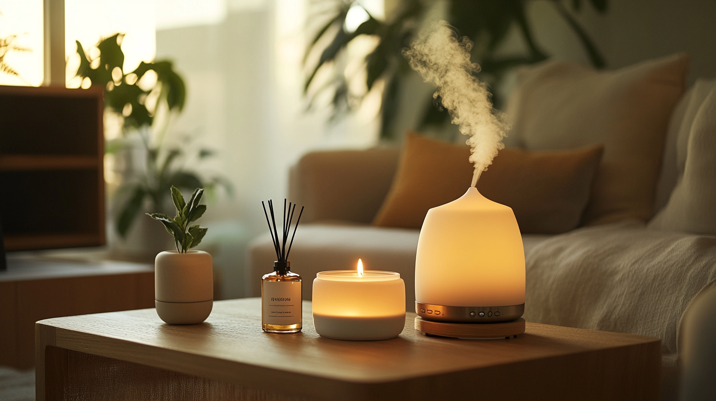 Home and office with fragrant candles creating cozy atmospheres.