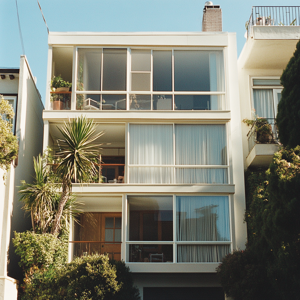 Home in San Francisco 80’s neighborhood, sunny day.