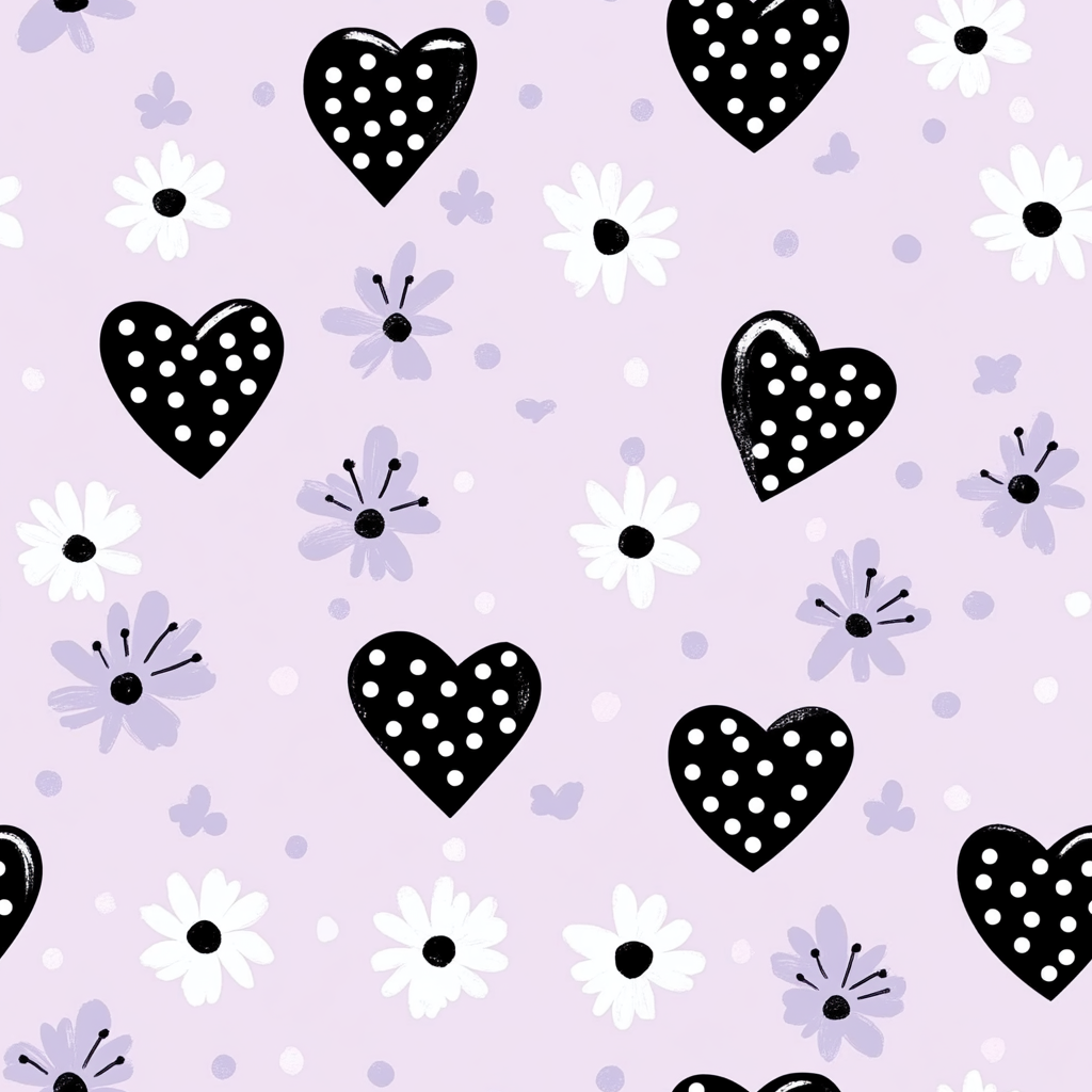 Houndstooth Hazelberry Seamless Pattern Baby Heart Vector Illustration