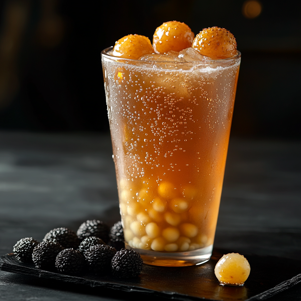 Hyper-realistic 16K Lychee Iced Tea Professional Photography