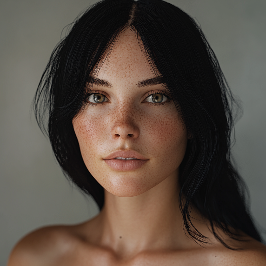 Hyper-realistic photo: Confident 28-year-old woman, Canon EOS R5