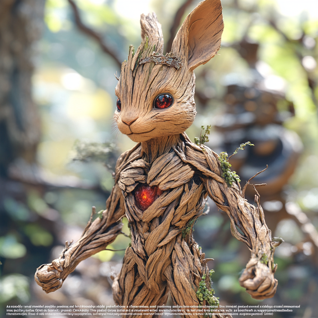 Hypermuscular Groot Rabbit with Mystical Power Pose