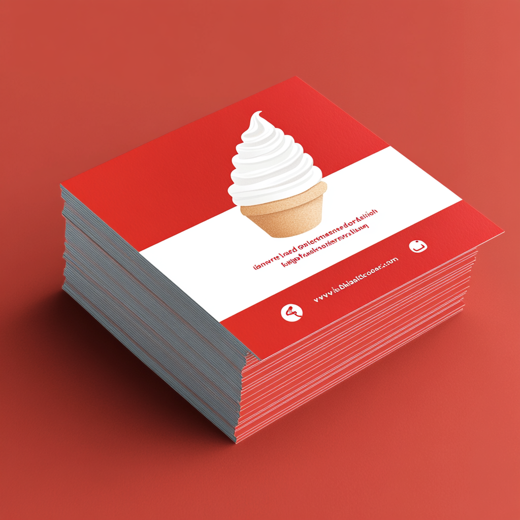 Ice cream truck business card: minimalist, professional design.