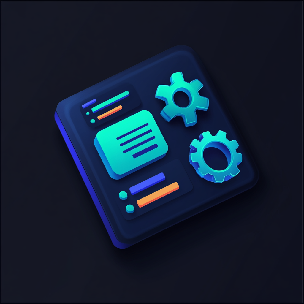 Icon symbol for app development featuring coding elements.