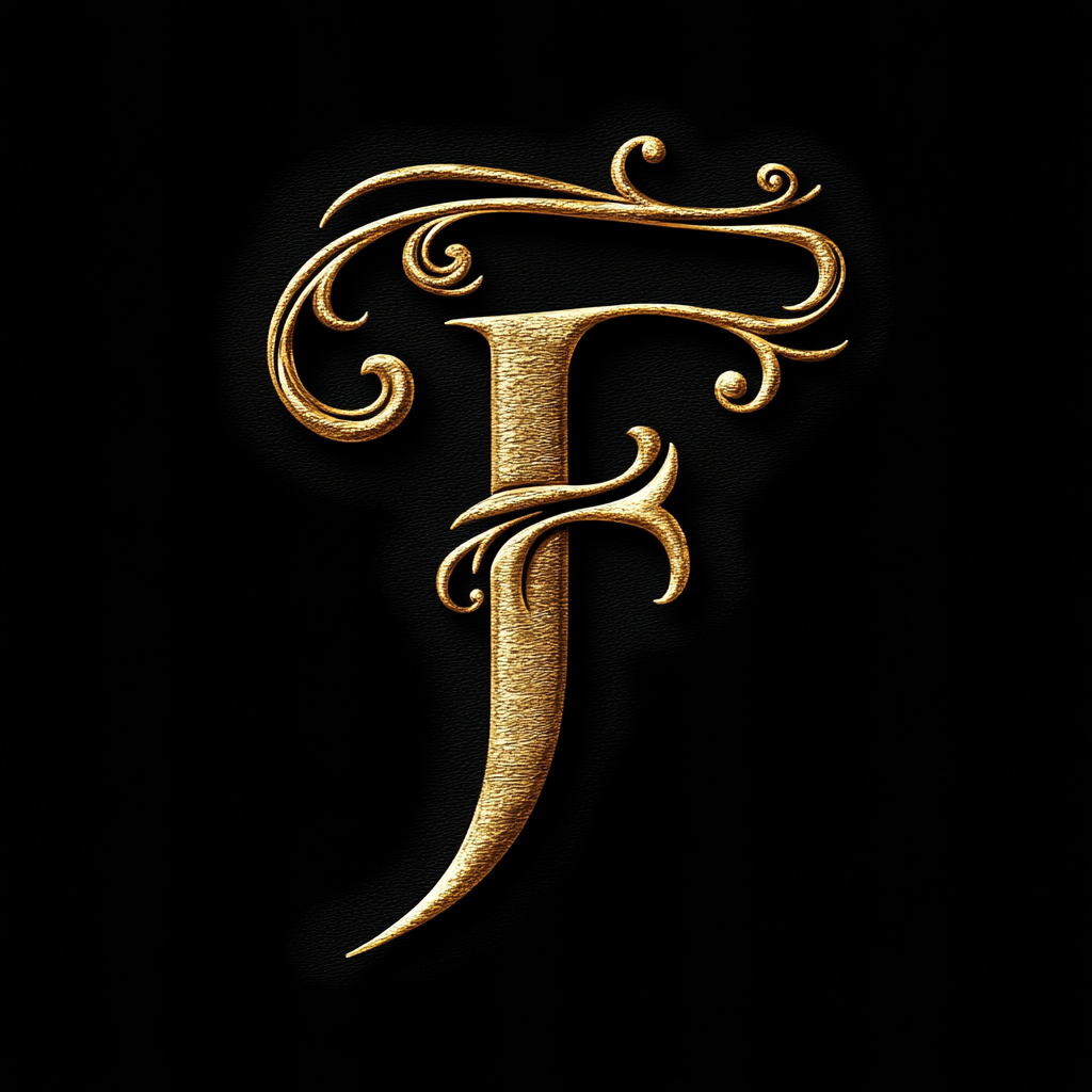 Iconic 'F' symbol combining classic calligraphy with modern elegance.