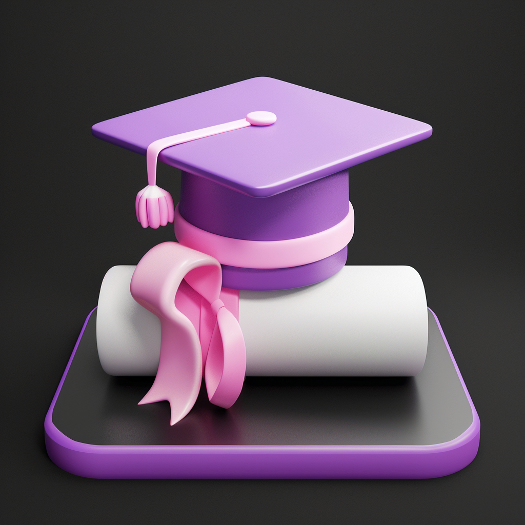 Iconic Exchange: Purple Cap, Pink Ribbon, White Diploma