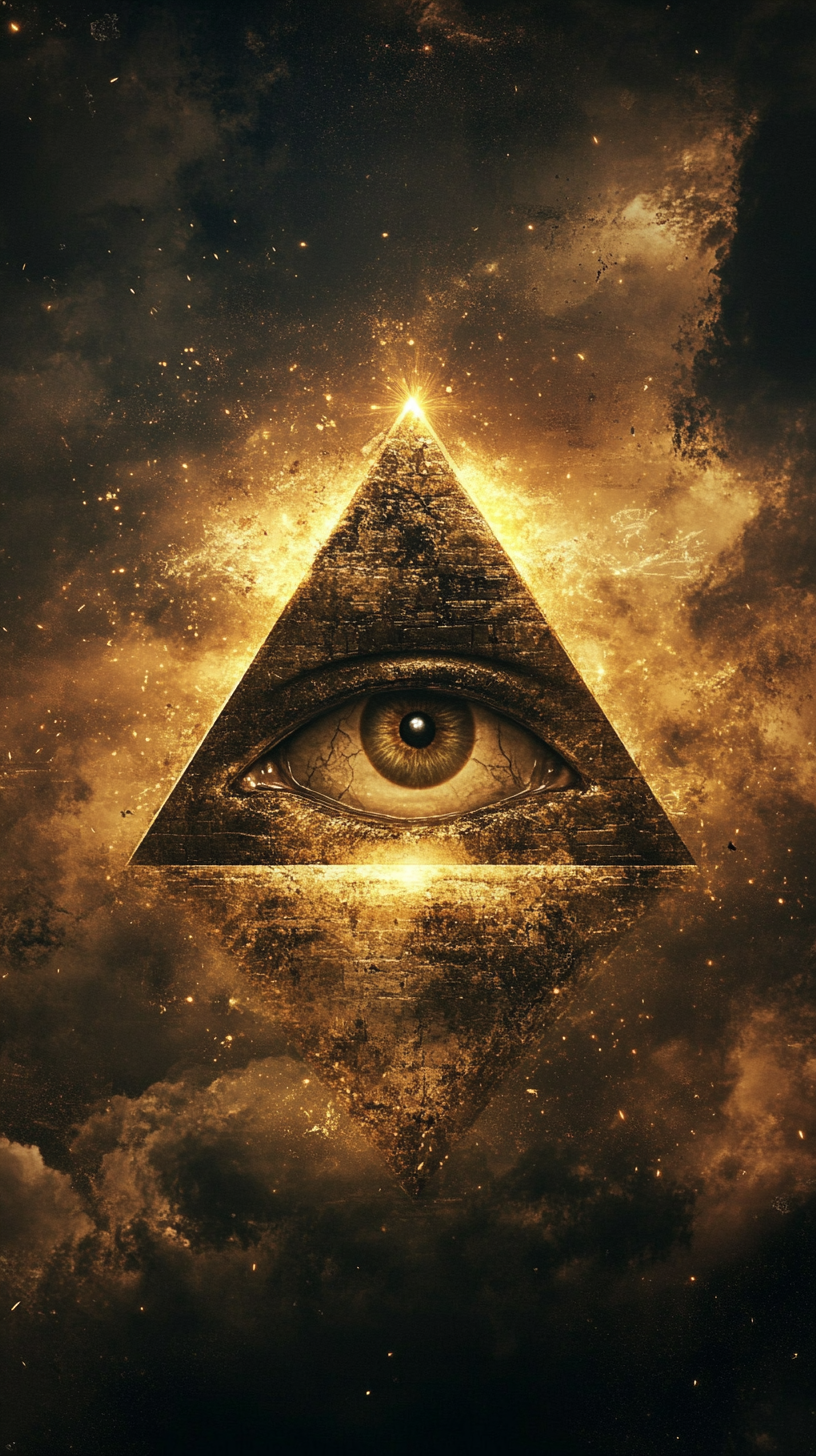 Illuminati Symbols: Pyramid, Eye, and Triangle, Raw Style