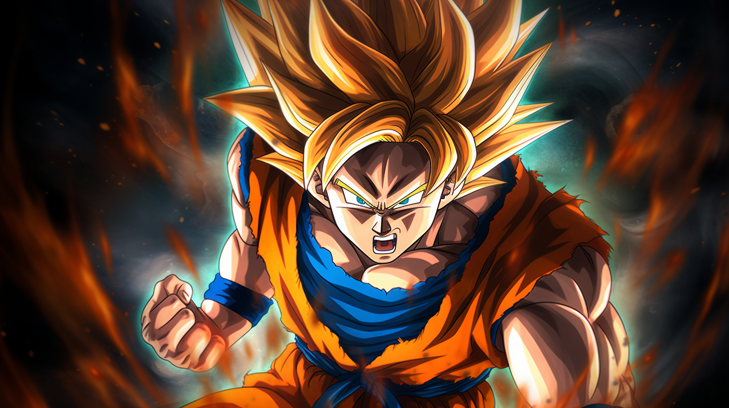 Image of Super Saiyan Goku in dynamic pose.