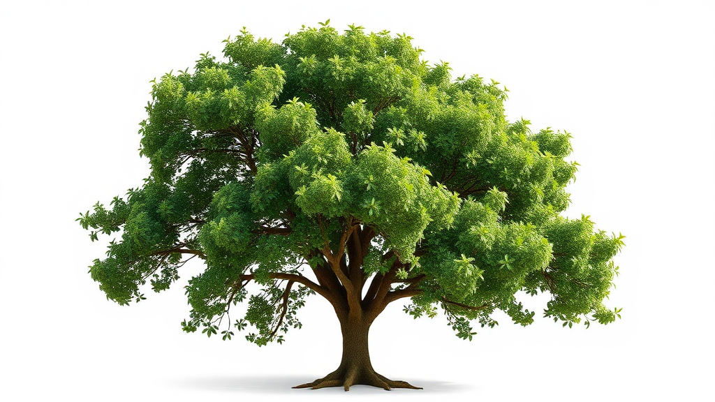 Image of tree on white background - realistic and simple.