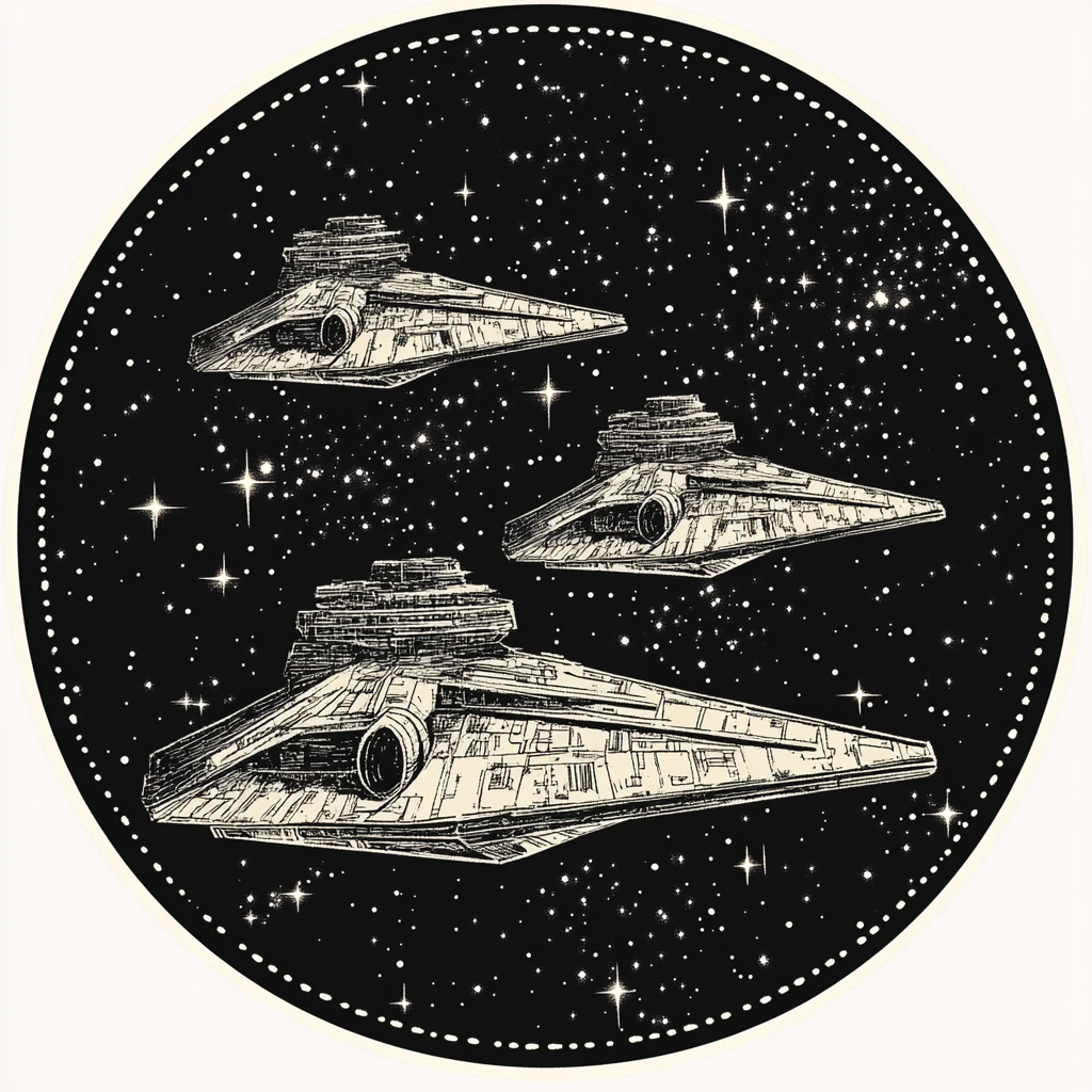 Imperial Star Destroyer Patch, NASA Style, Vector Artwork