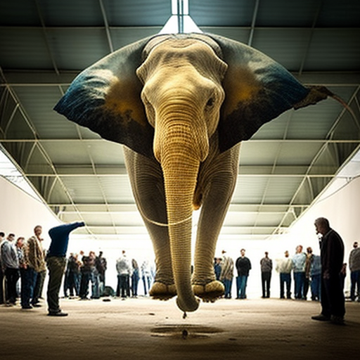 Incredibly detailed photo of upside-down elephant.