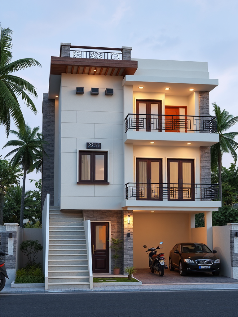Indian Ground Floor Blueprint with 2 Bedrooms