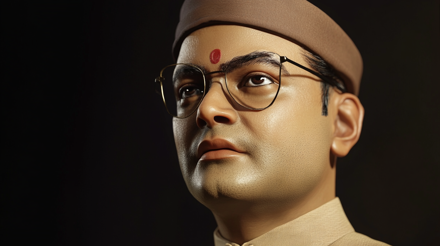 Indian freedom fighter, Subhas Chandra Bose, photo realistic, 4k.