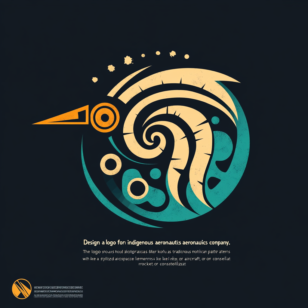 Indigenous Aerospace Logo Design with Traditional Motifs